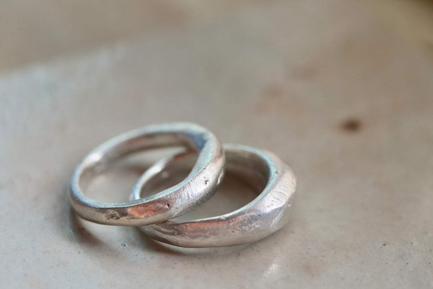 rustic sterling silver high dome rings organic earthen sandcast stacking ring high dome sterling silver rustic wedding rings chunky paige devlin jewelry