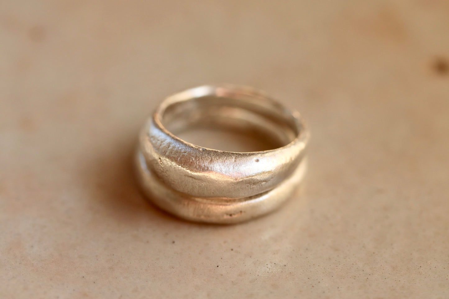 earthen sterling silver sandcast wedding band high dome wabi sabi organic textured stacking rings ethical earthy recycled silver paige devlin jewelry