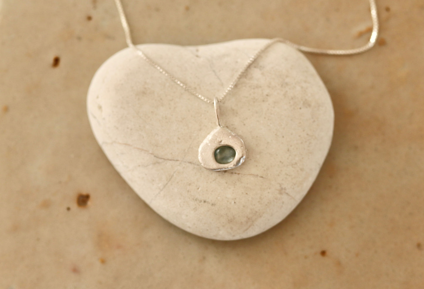 Raw Sapphire Droplet Necklace No. 3