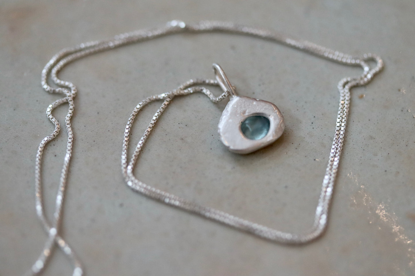 Raw Sapphire Droplet Necklace No. 3