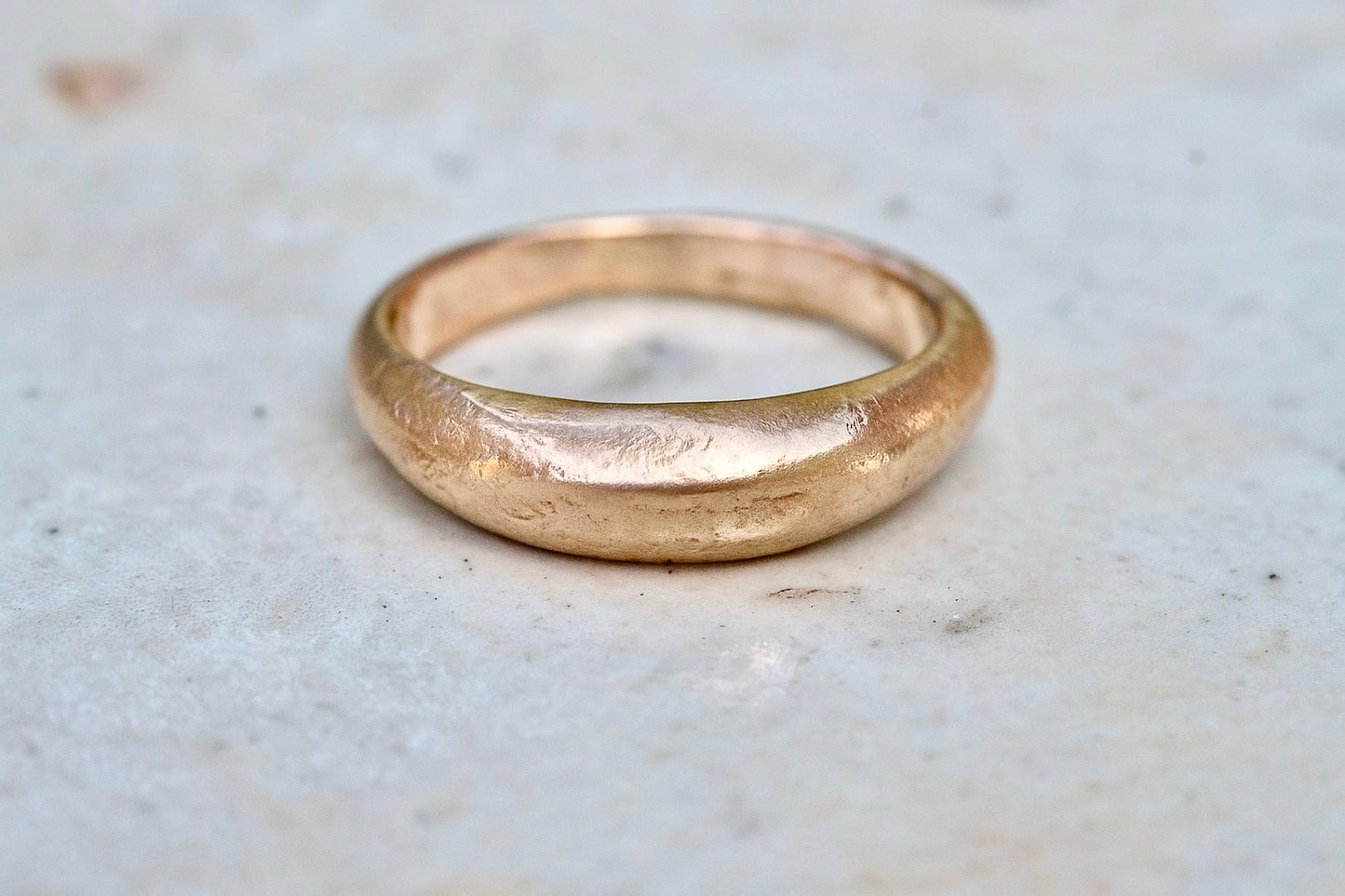 Earthen 14kt Gold High Dome Sandcast Ring