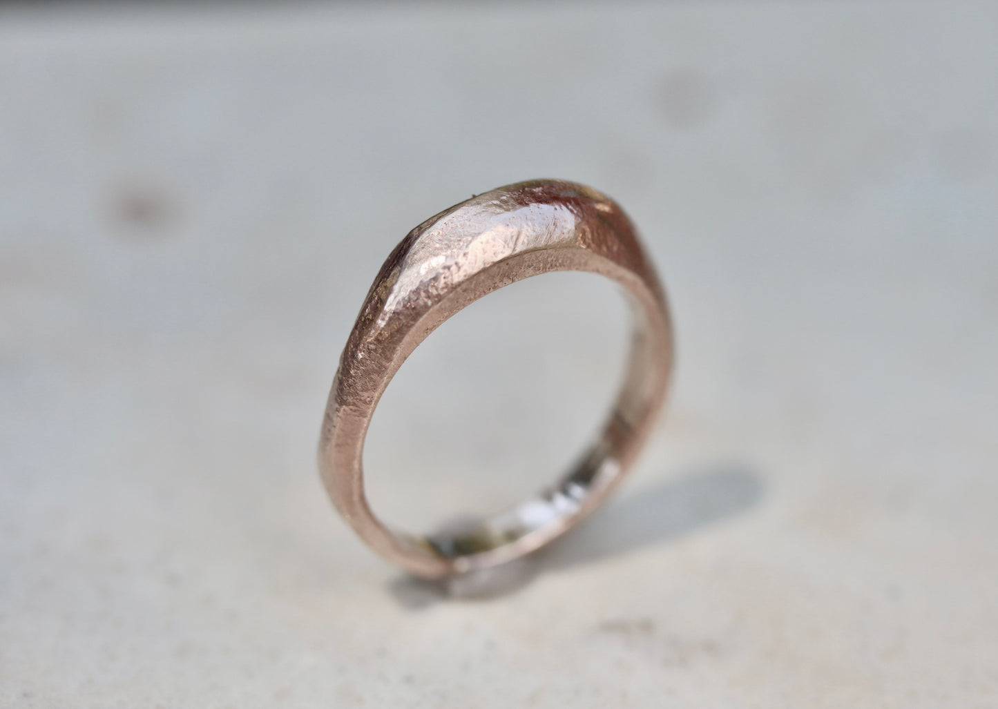 Earthen 14kt Gold High Dome Sandcast Ring