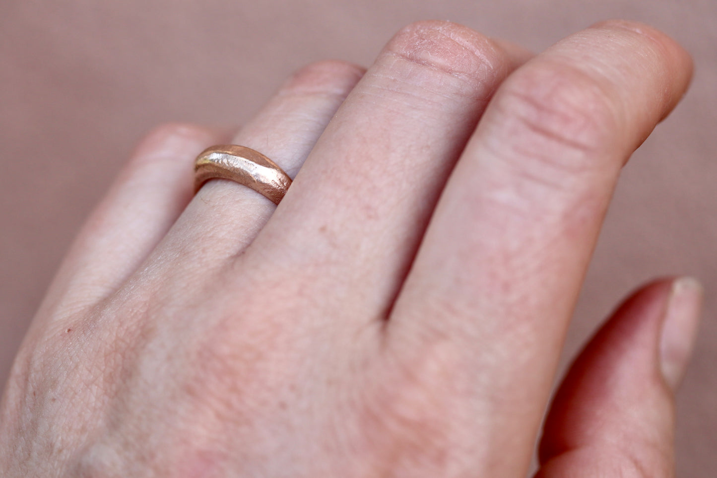 Earthen 14kt Gold High Dome Sandcast Ring