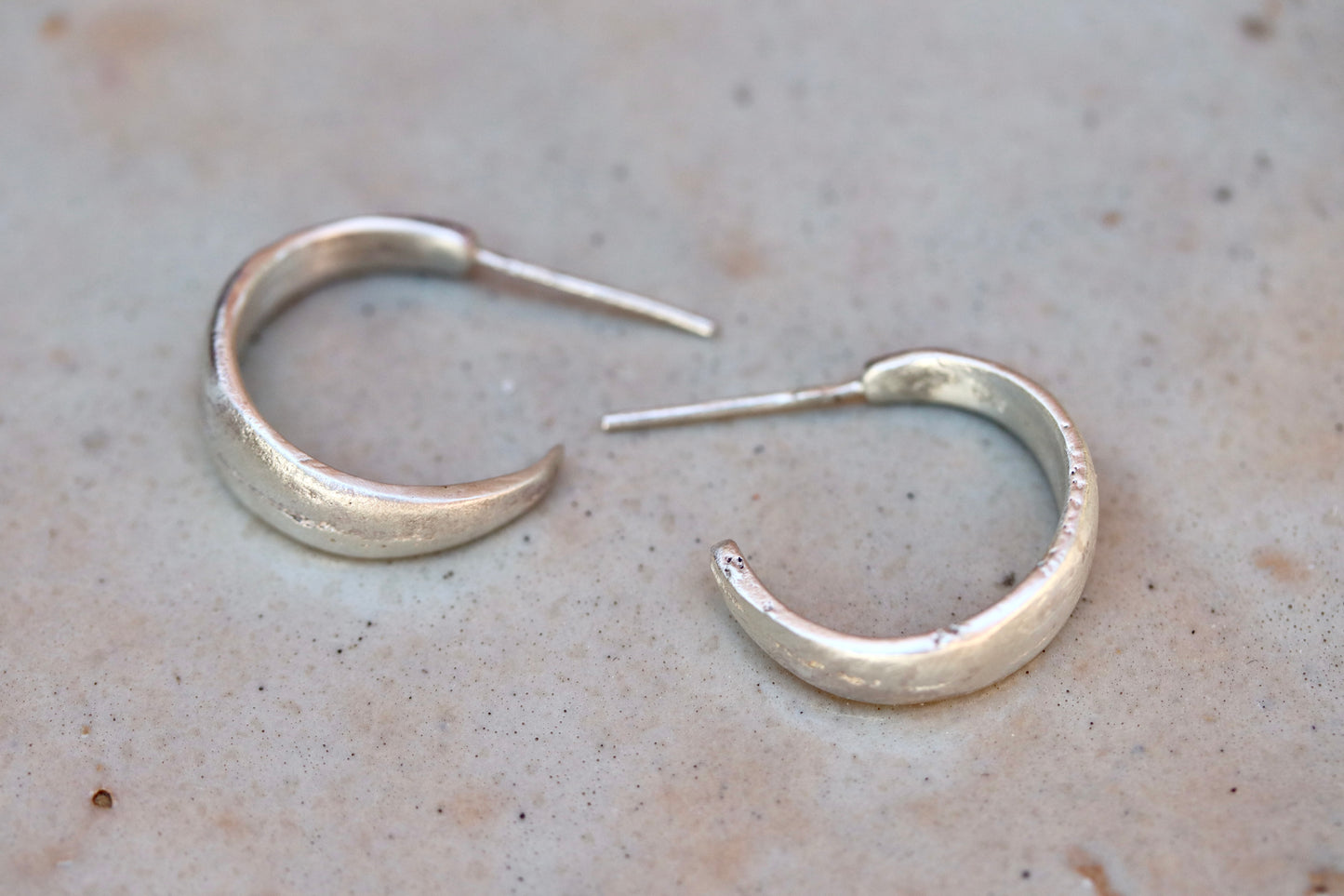 Organic Hoops. Sterling Silver