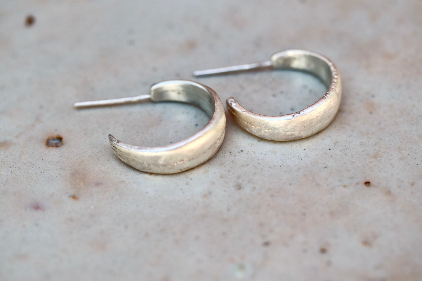 Organic Hoops. Sterling Silver