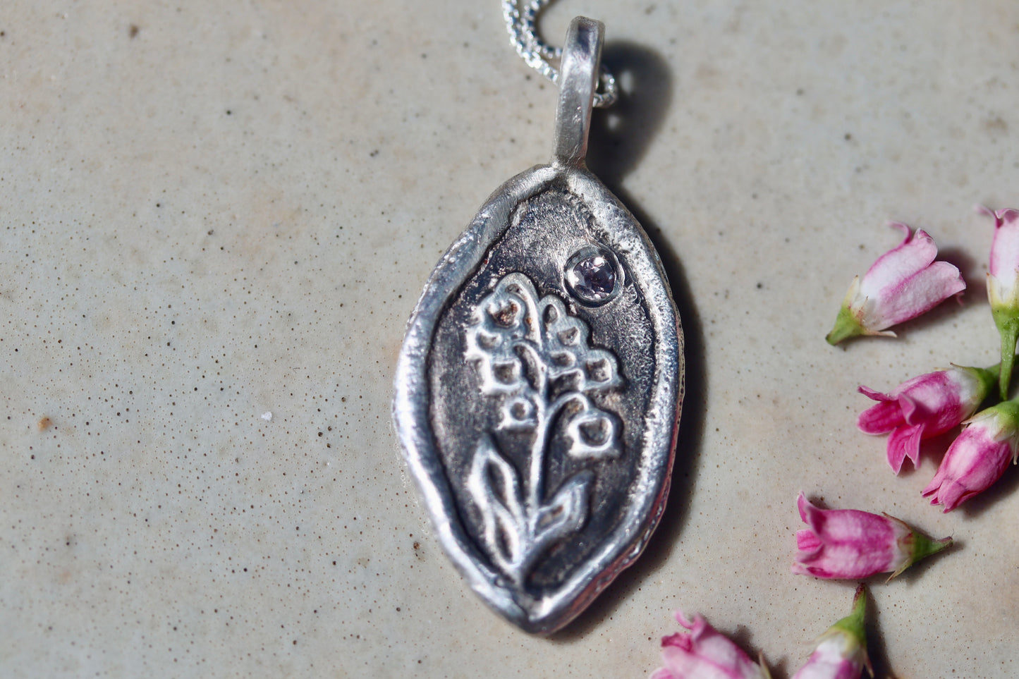Mountain Heather Necklace. Montana Sapphire No. 2