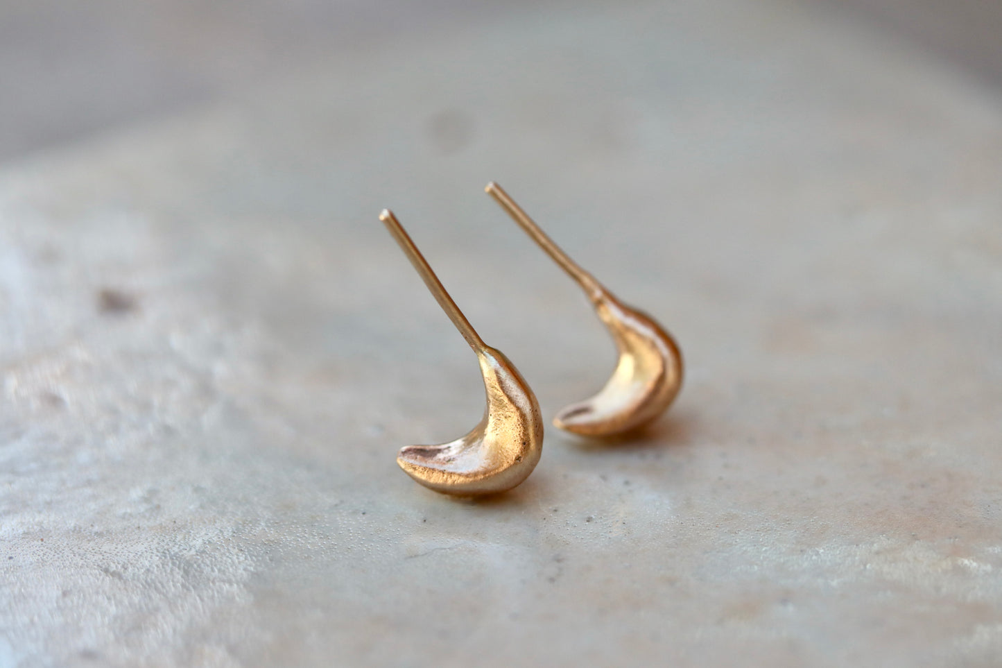 Petite Handcarved 14kt Gold Hoops