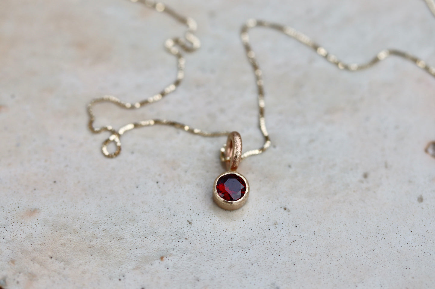 Idaho Garnet & 14kt Gold Necklace