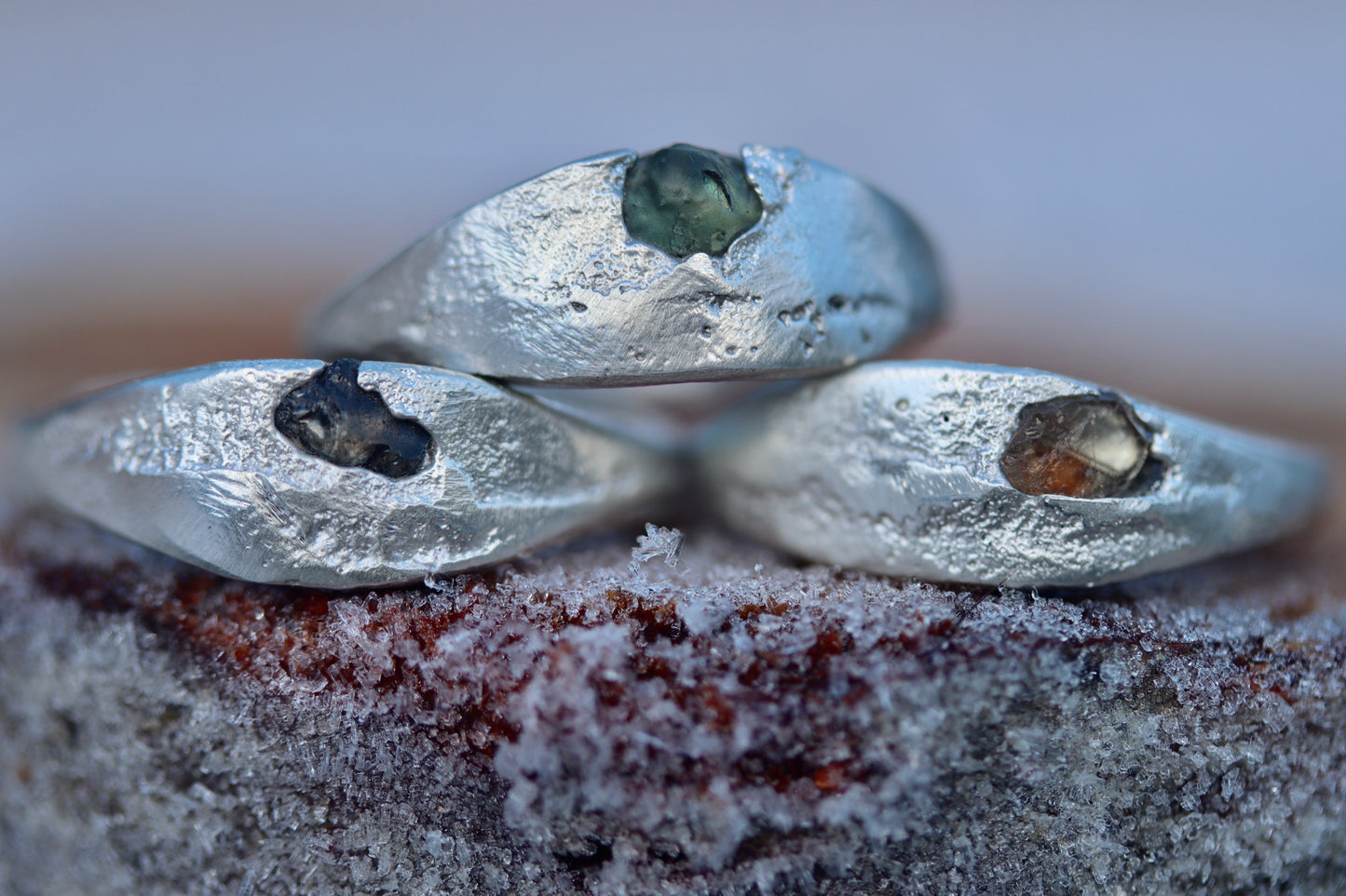 Raw Sapphire Midwinter Ring/Green/ MTO