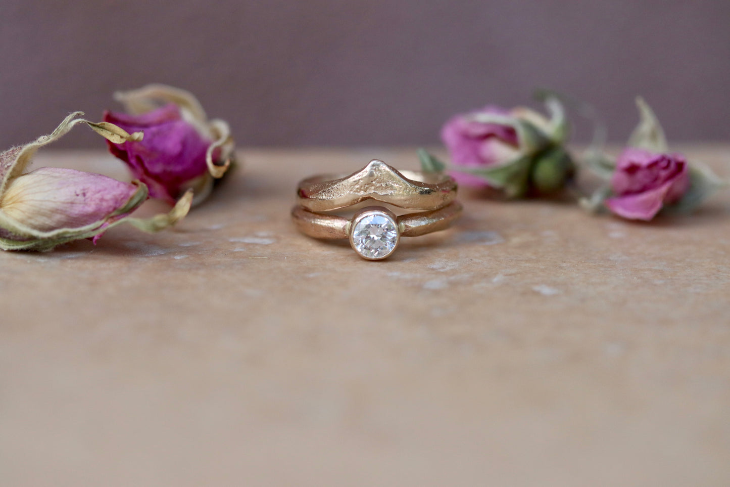 paige devlin jewelry the arrowleaf organic rustic curved wedding band ethical recycled gold sandcast reclaimed diamond