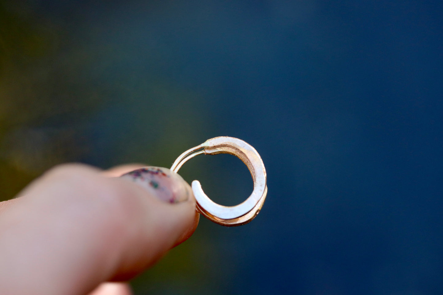 organic handcrafted recycled gold ethical hoop earrings sandcast paige devlin jewelry minimal small gold hoops