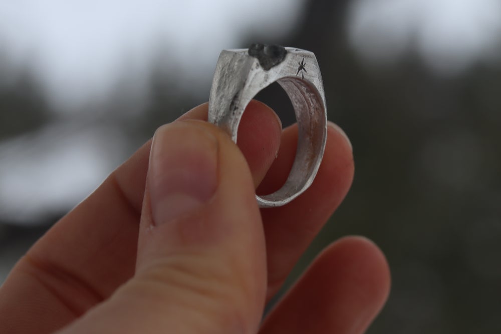 Celestial Sandcast Signet Ring
