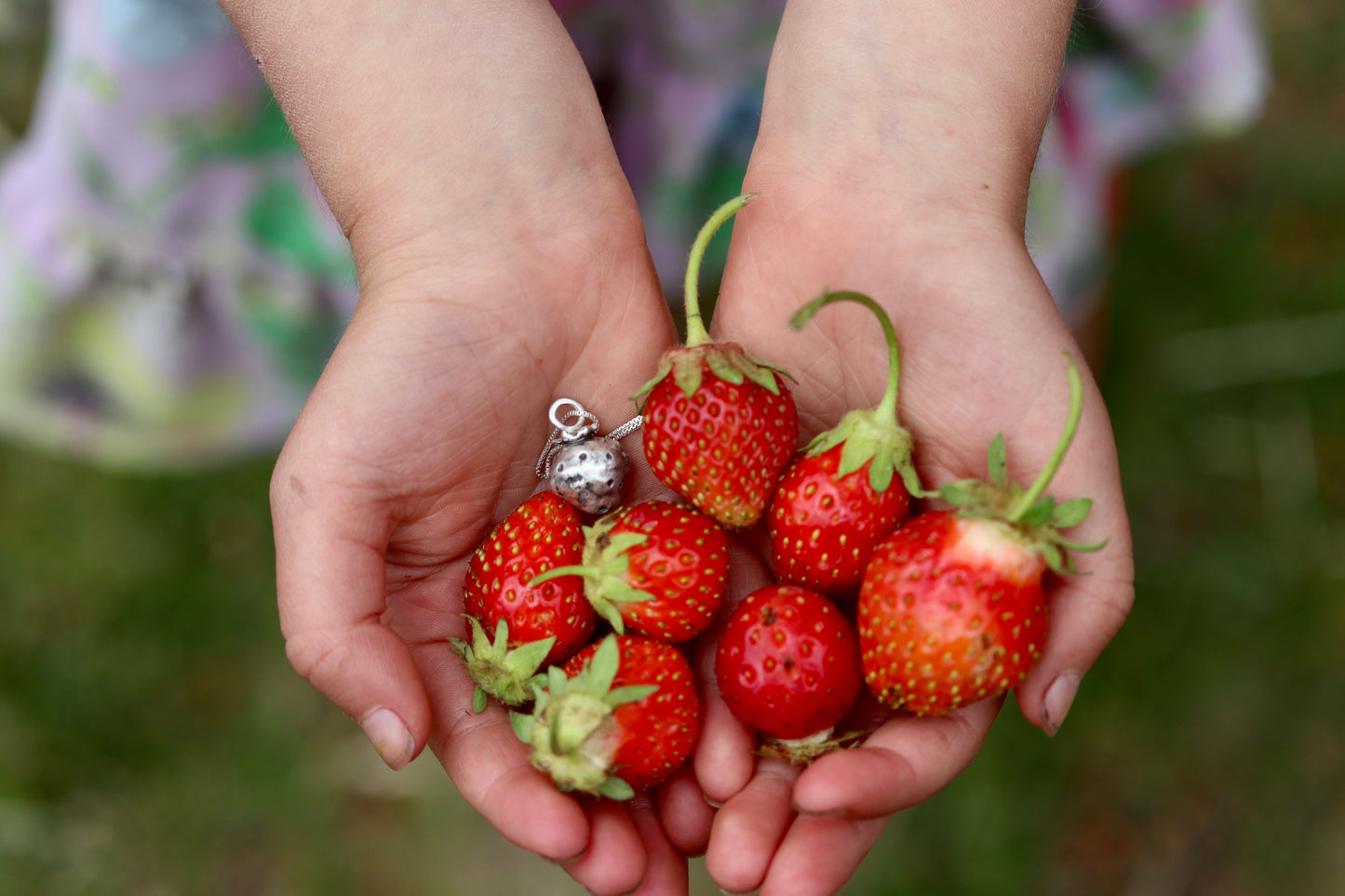 strawberry necklace handmade sterling silver strawberry necklace