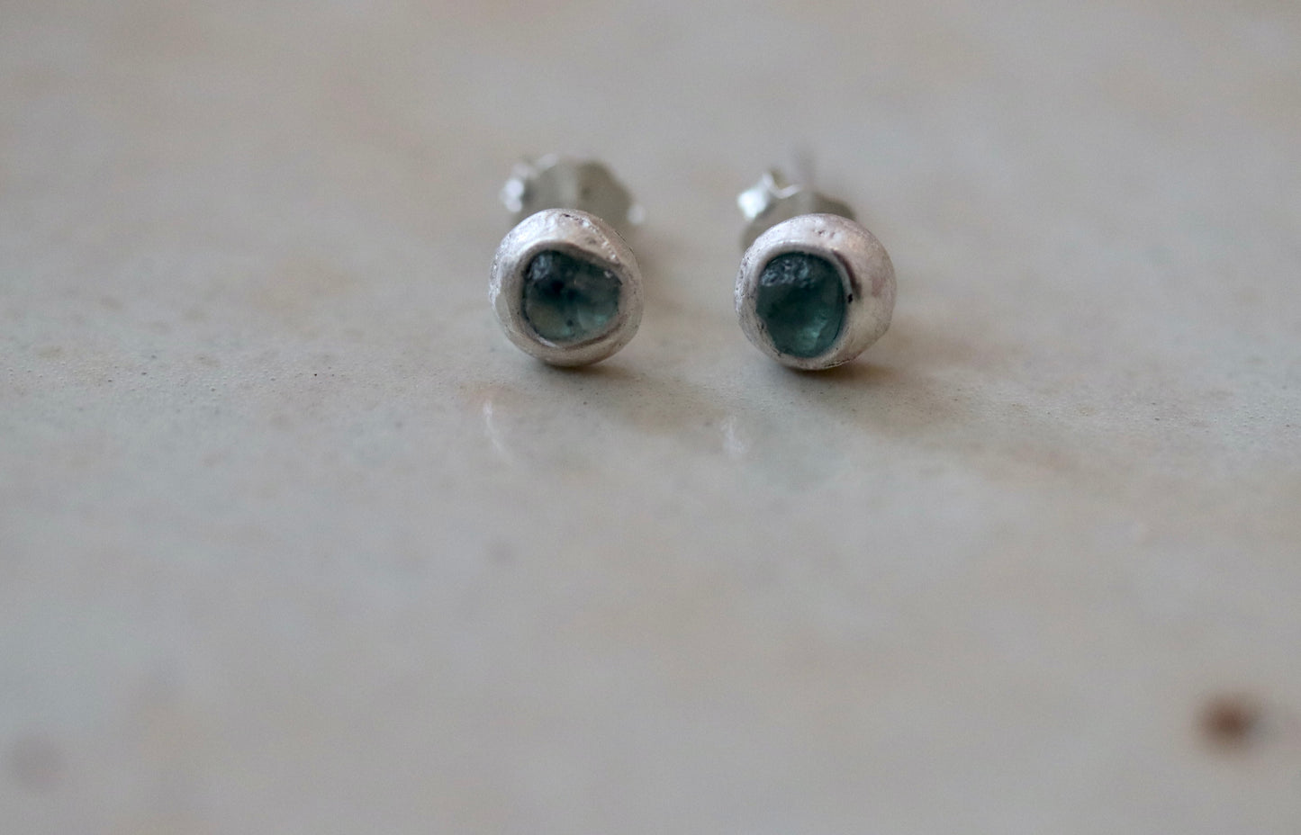 Raw Montana Sapphire Studs