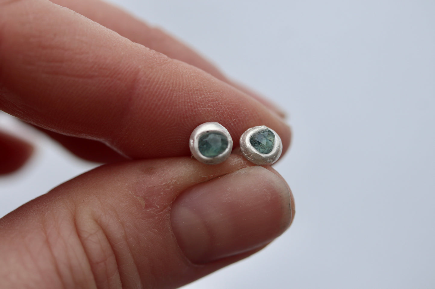 Raw Montana Sapphire Studs