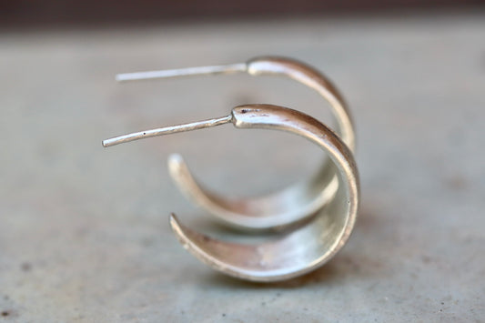 Organic Hoops. Sterling Silver