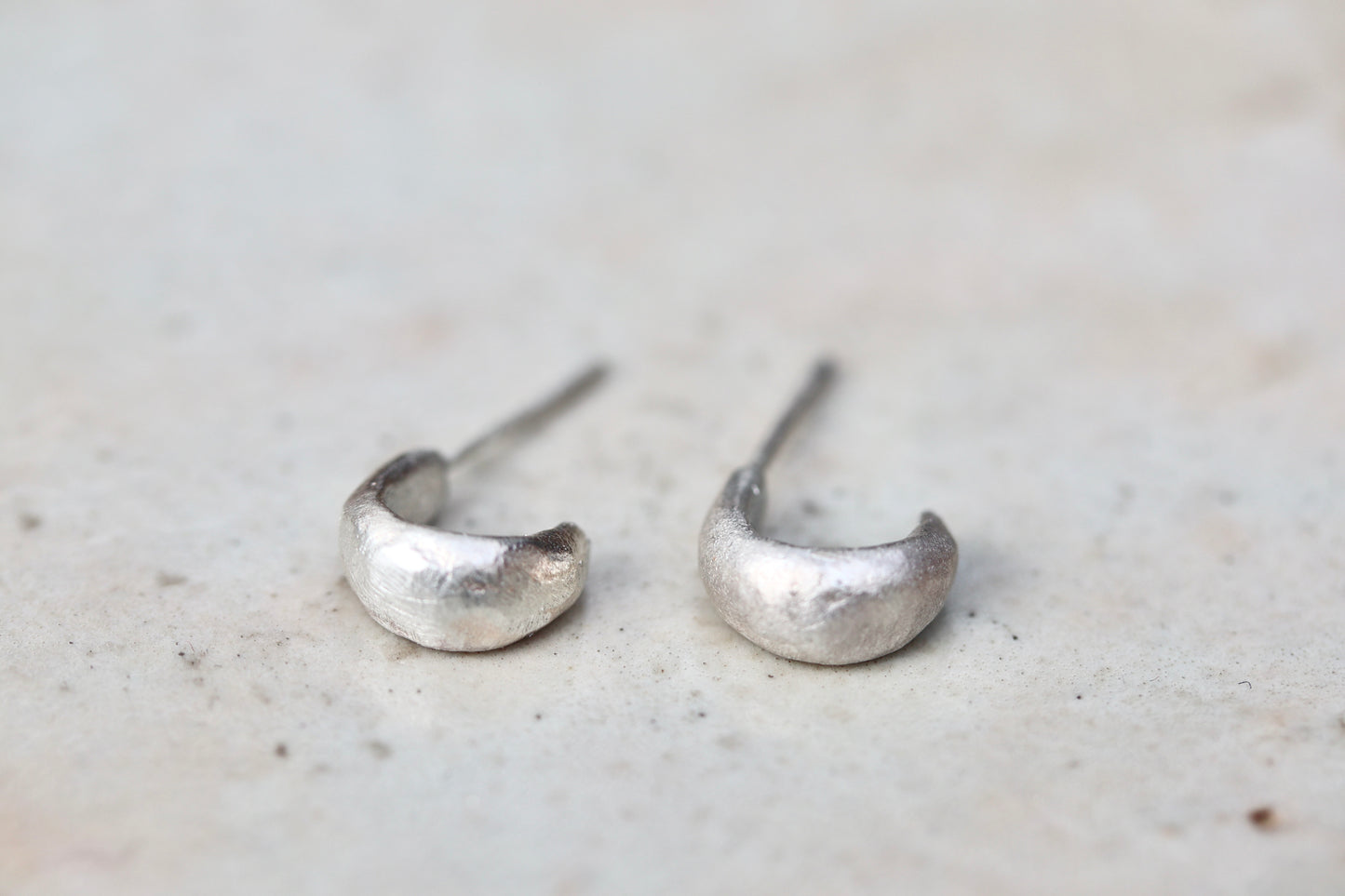 Cerridwen Hoops. Handcarved. Sterling Silver.