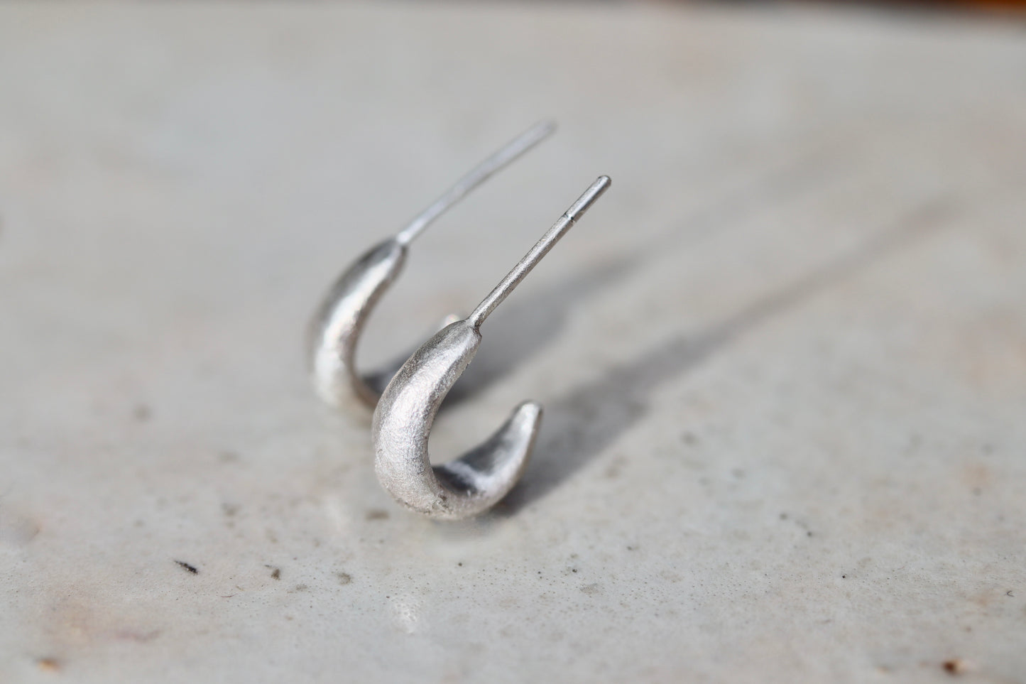 Cerridwen Hoops. Handcarved. Sterling Silver.