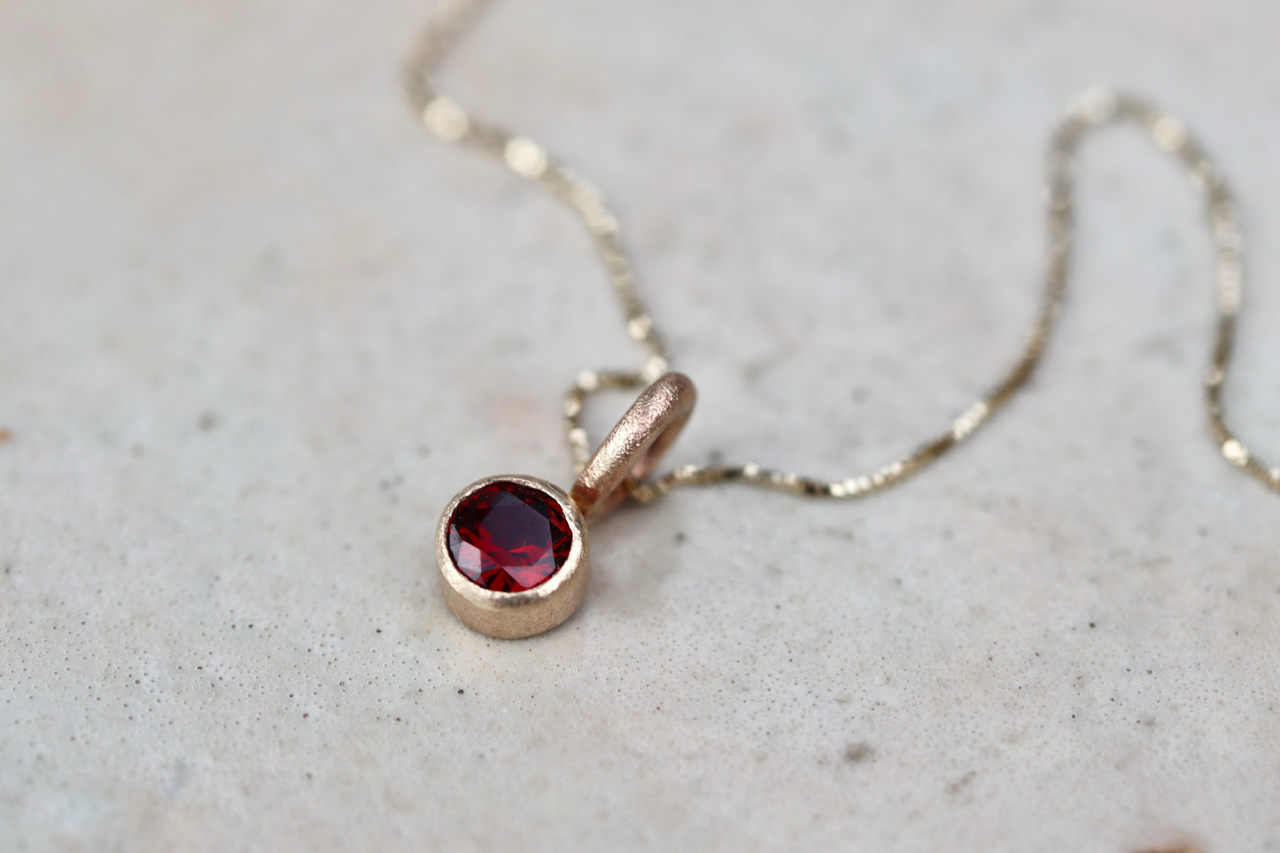 Idaho Garnet & 14kt Gold Necklace