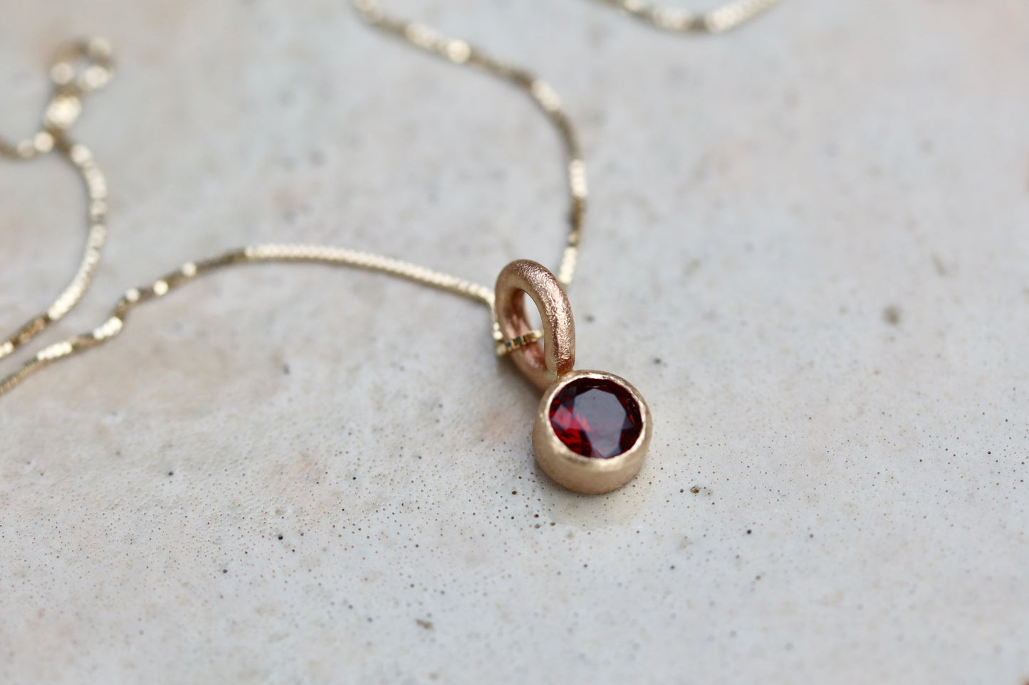 Idaho Garnet & 14kt Gold Necklace
