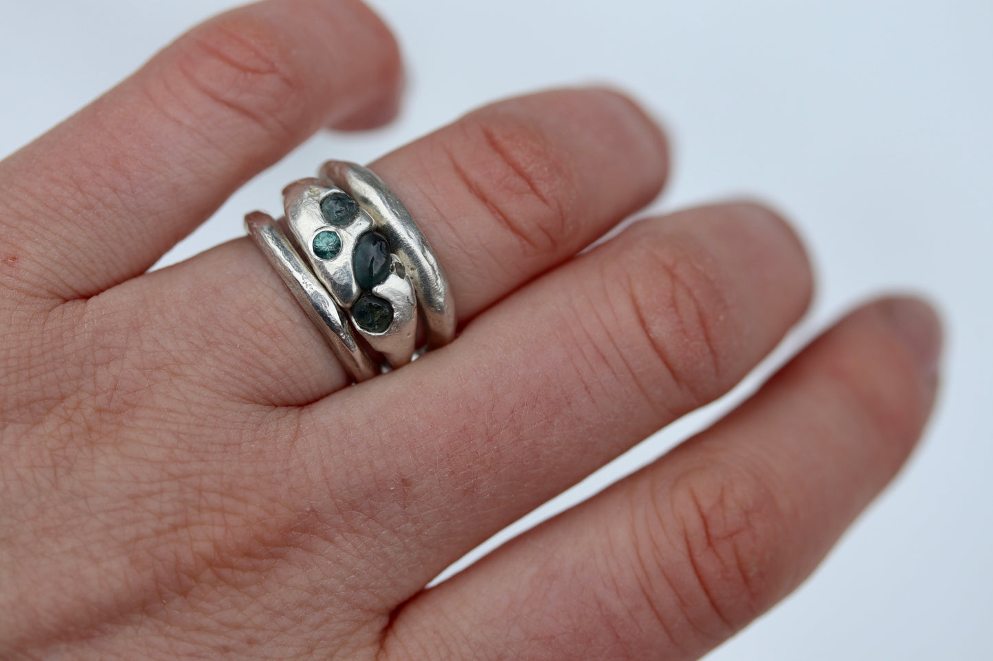 Molten Sapphire Medley Ring