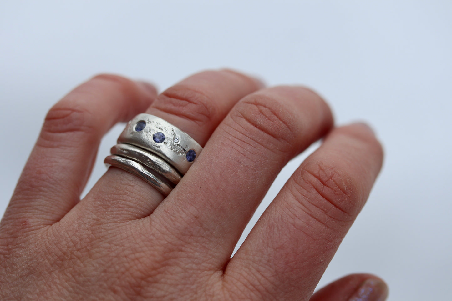 Lavender Organic Sterling Silver Wide Band