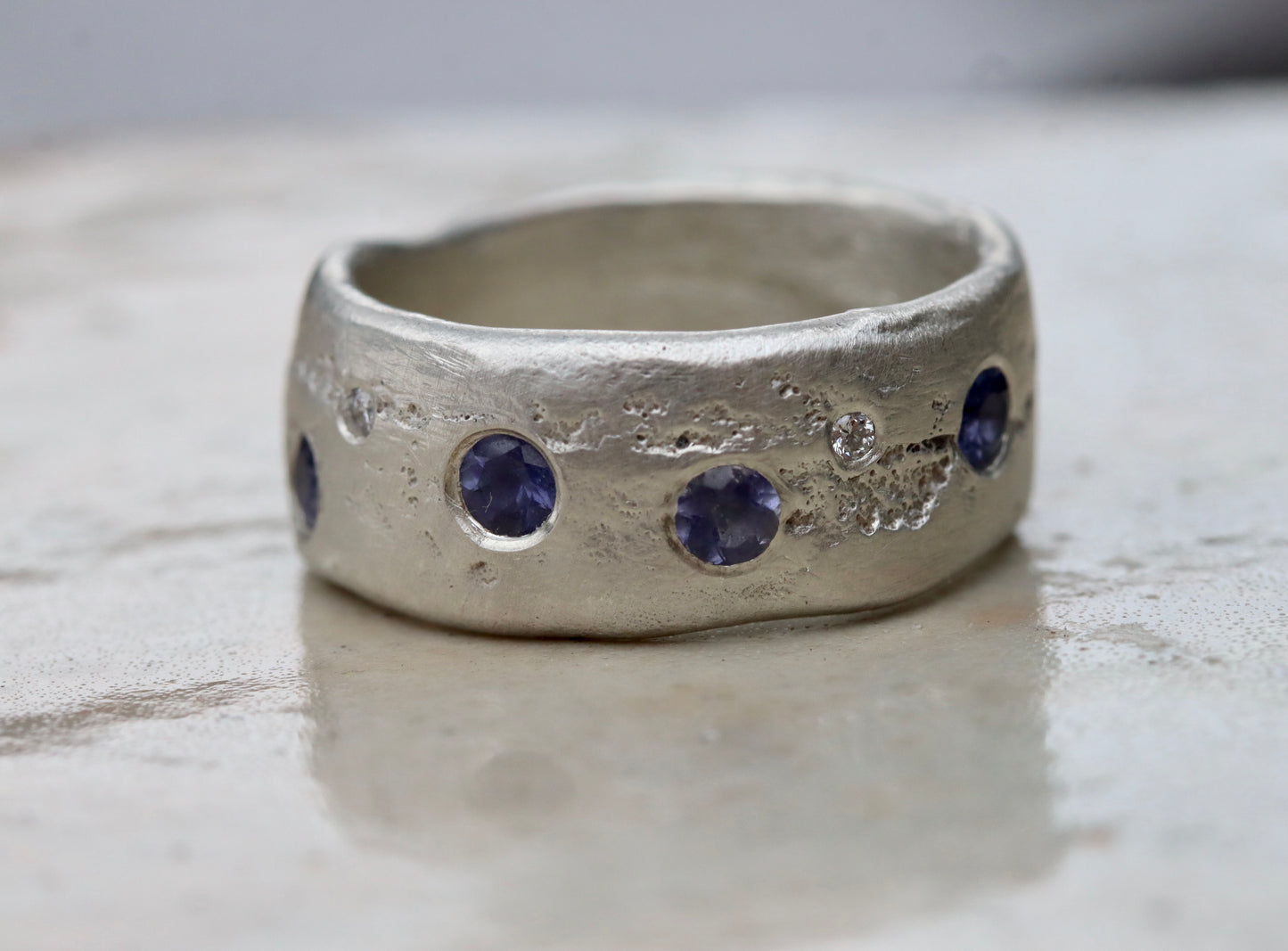 Lavender Organic Sterling Silver Wide Band