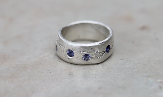 Lavender Organic Sterling Silver Wide Band