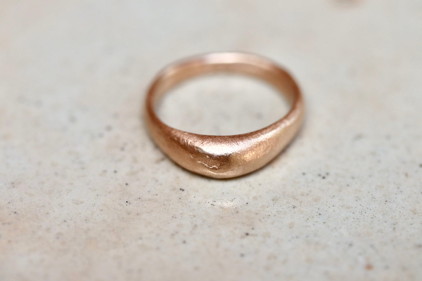 Earthen 14kt Gold High Dome Sandcast Ring