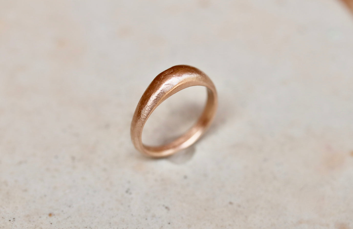 Earthen 14kt Gold High Dome Sandcast Ring