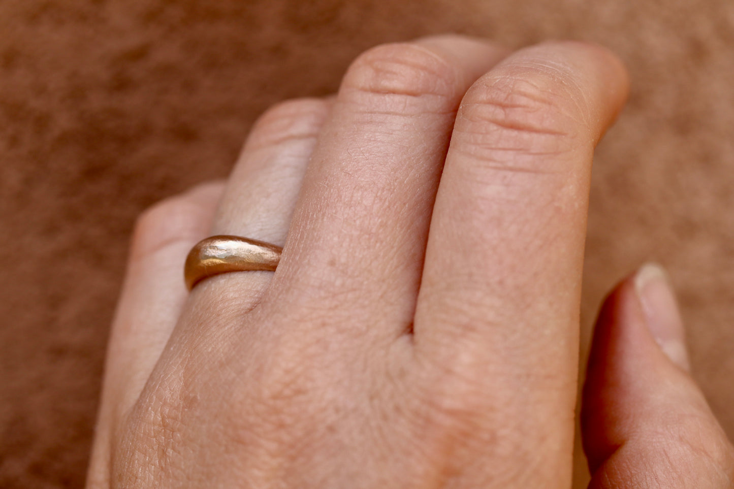Earthen 14kt Gold High Dome Sandcast Ring