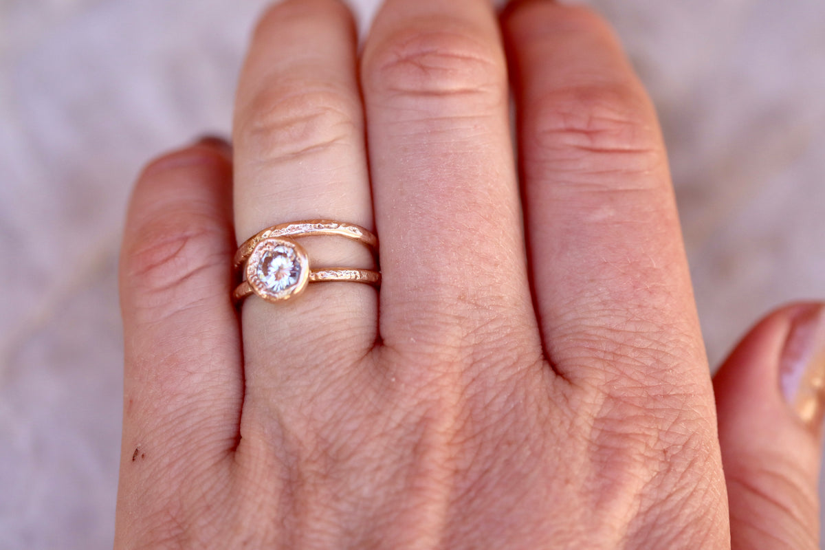 Aria Band Organic Sandcast 14kt Gold Wedding Ring