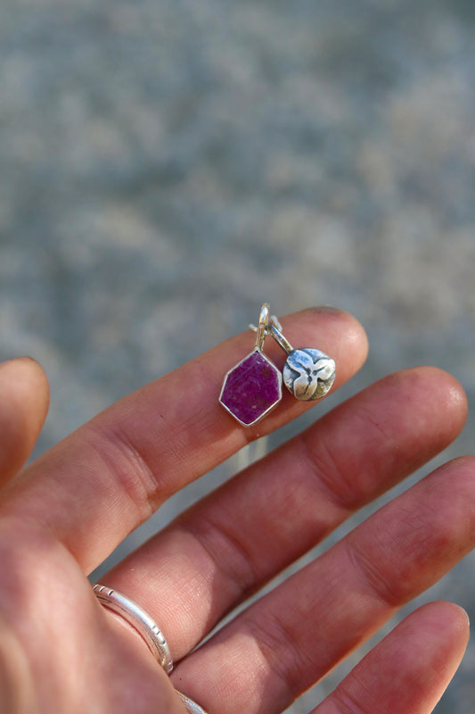 Trillium Necklace + Raw Ruby