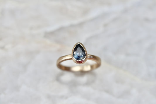 Sky Blue Montana Sapphire Pear Solitaire