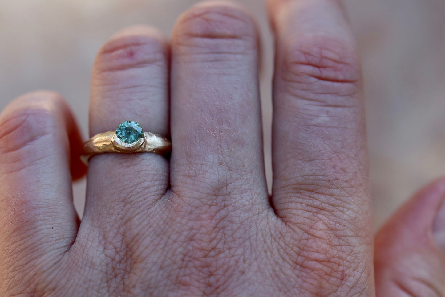 green blue montana sapphire solitaire ring rustic organic the arrowleafrustic organic ethical montana sapphire green sandcast solitaire engagement ring paige devlin jewelry the arrowleaf