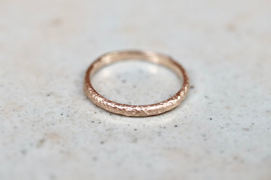 Rill Organic Sandcast 14kt Gold Wedding Ring
