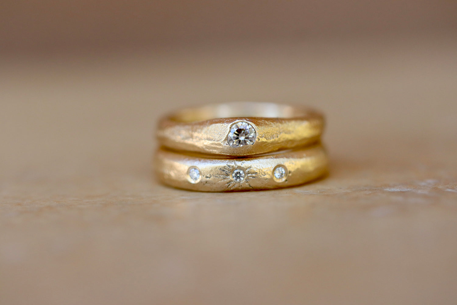 paige devlin jewelry ethical diamond organic sandcast wedding band ethical diamond organic solitaire engagement and wedding band methow valley wedding ring
