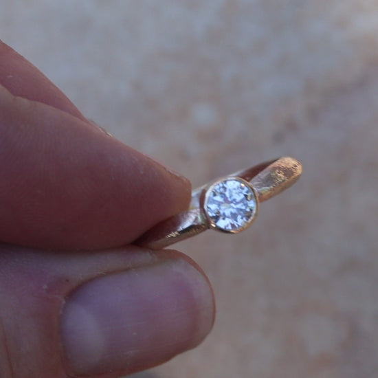 ethical sustainable earthy organic diamond engagement ring