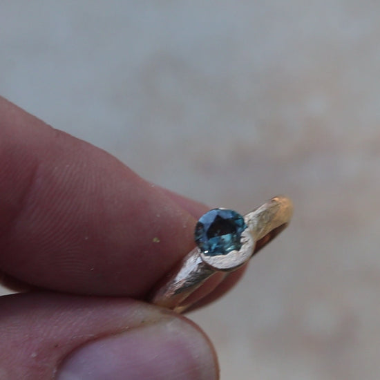 montana sapphire solitaire ring rustic organic