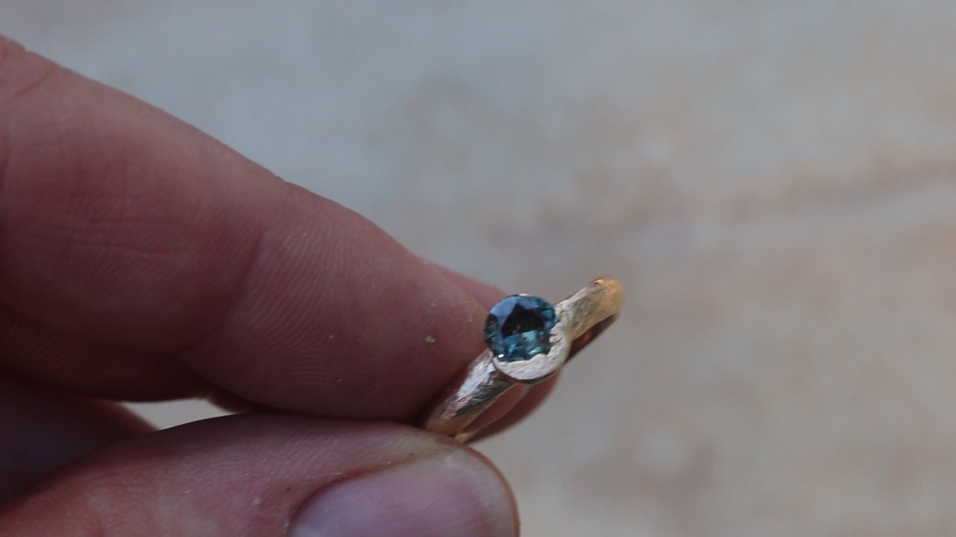 montana sapphire solitaire ring rustic organic