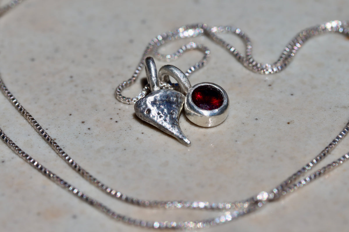 Thorn Necklace. Garnet