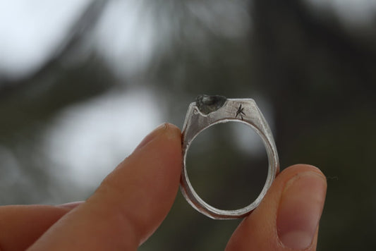 Celestial Sandcast Signet Ring