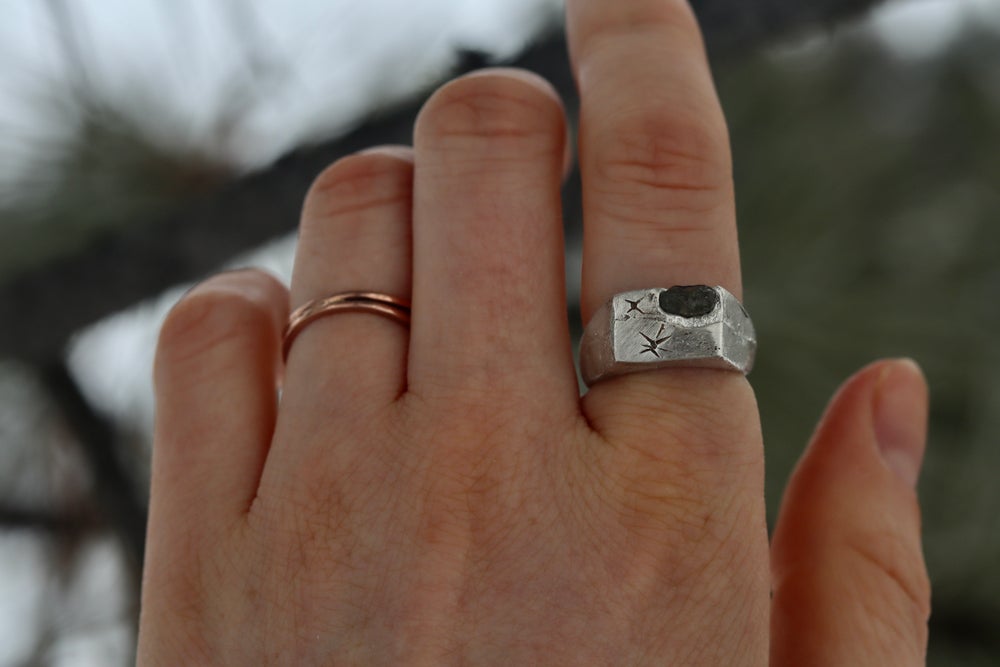 Celestial Sandcast Signet Ring