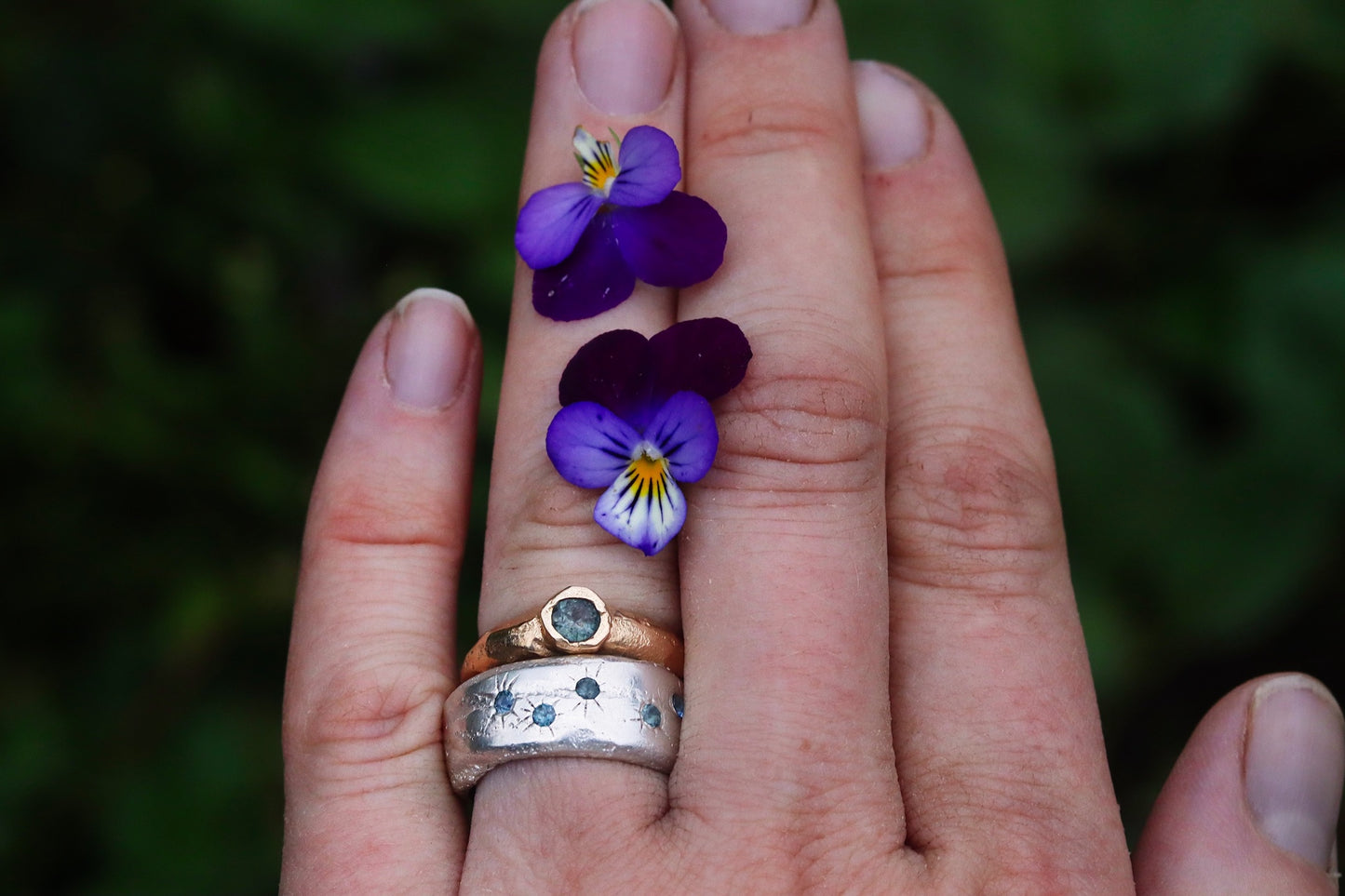 rustic organic sandcast solitaire ring alternative engagement 14kt recycled gold montana sapphire