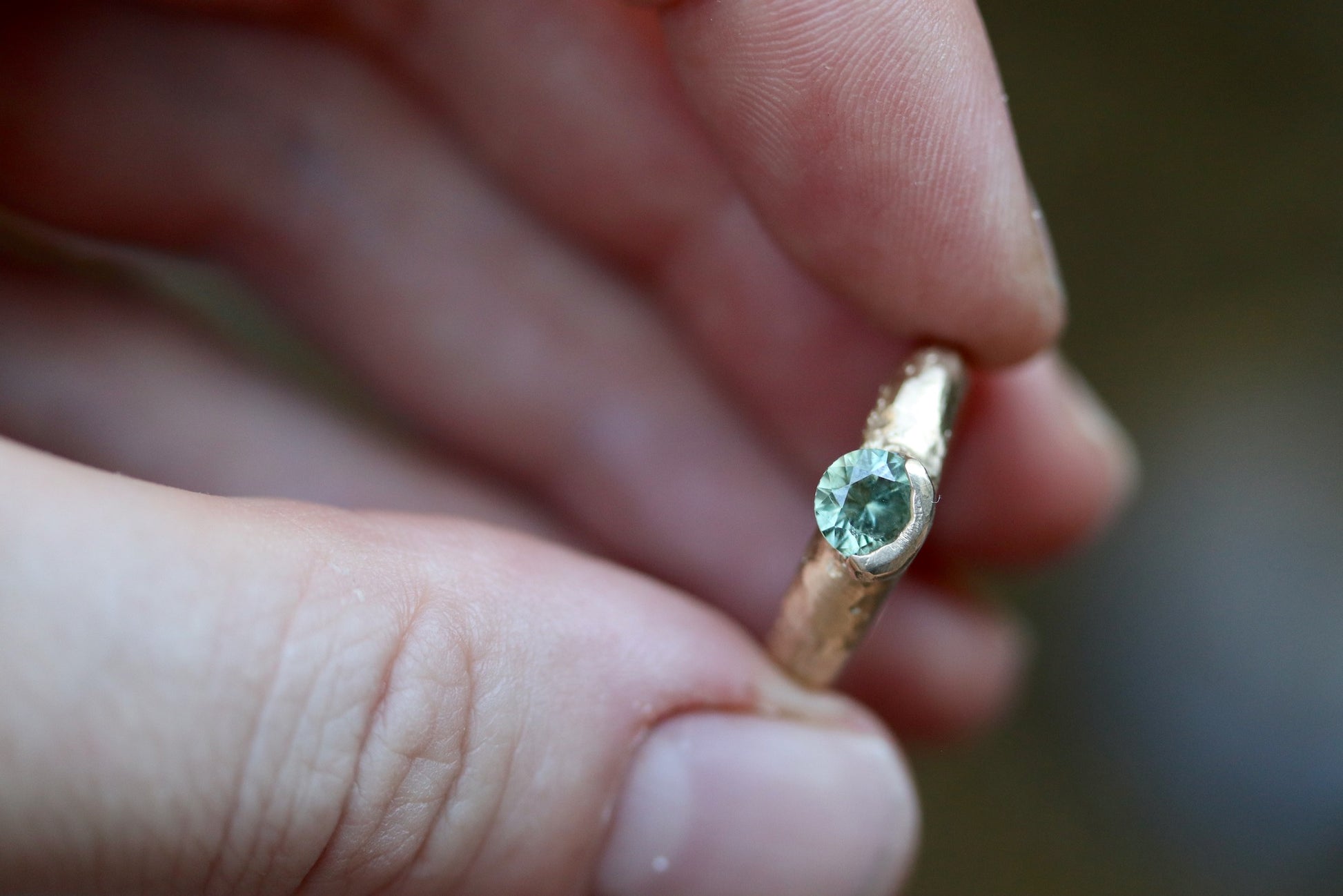 montana sapphire rustic organic solitaire ringrustic organic ethical montana sapphire green sandcast solitaire engagement ring paige devlin jewelry the arrowleaf