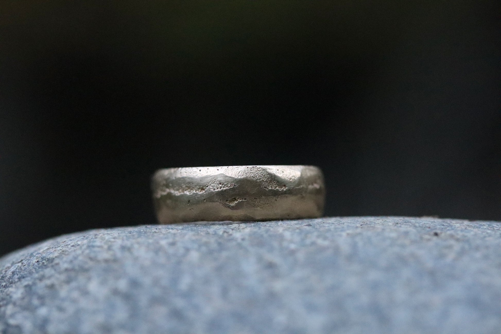the arrowleaf rustic wide organic earthen sandcast ring band recycled gold mens rustic ethical wedding ring band